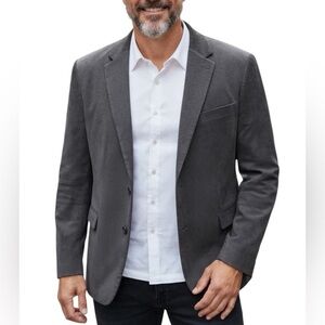 CHAPS RALPH LAUREN Men's Herringbone Velvet Single-Breasted Blazer Charcoal